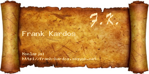 Frank Kardos névjegykártya
